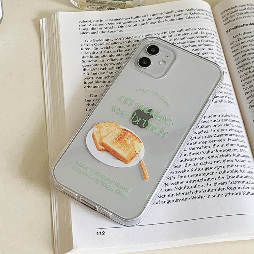 |Mademoment| Sunday Morning Lettering Design Clear Phone Case (3 Types)