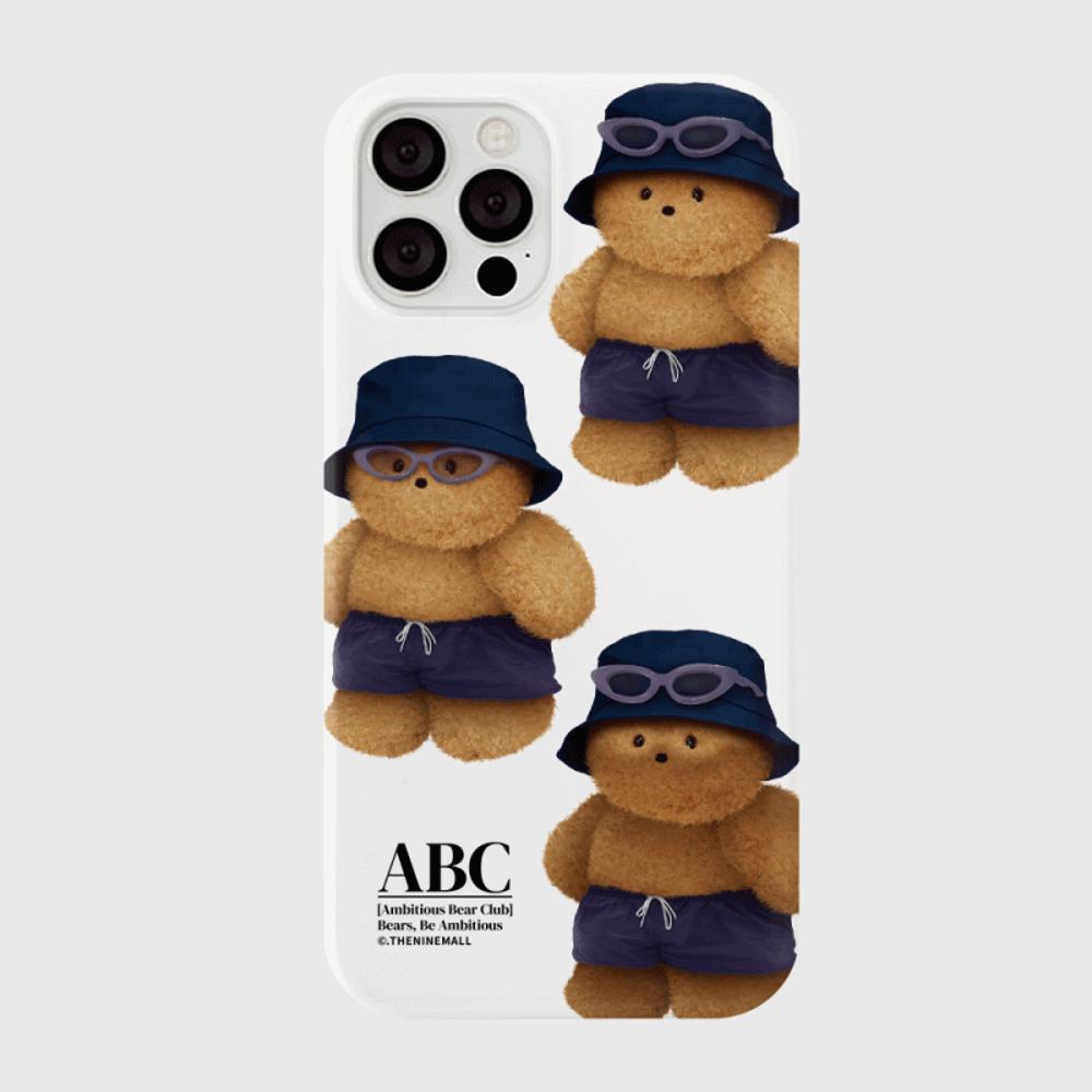 |THENINEMALL| 패턴 태닝 테디 Hard Phone Case (3 types)