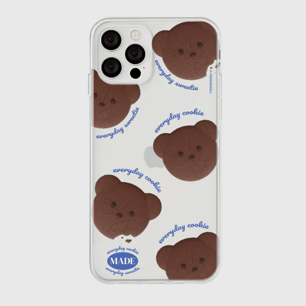 |THENINEMALL| 패턴 테디 쿠키 Clear Phone Case (3 types)