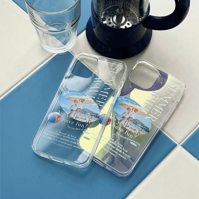 |Mademoment| 썸머웨이브 디자인 Glossy Mirror Phone Case