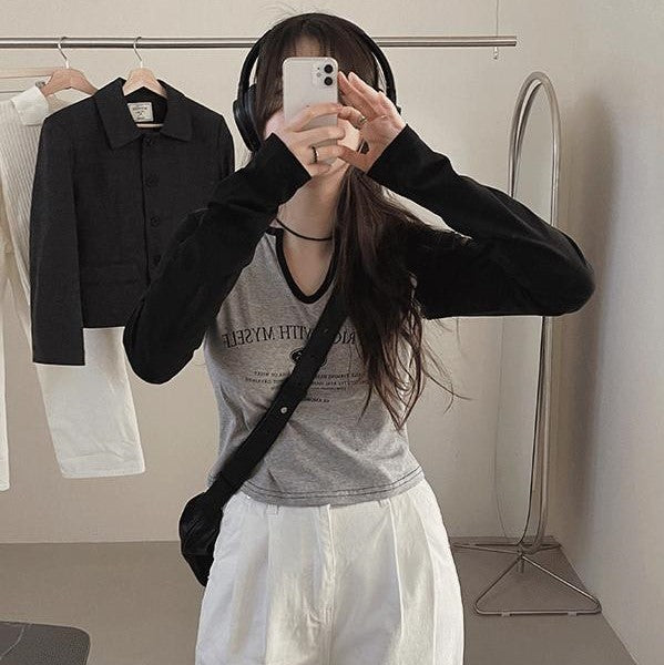 |SLOWAND| Hitch Raglan Color Combination T-shirt