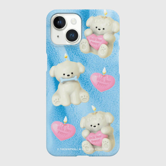 |THENINEMALL| Puppy Candle Pattern Hard Phone Case (2 types)