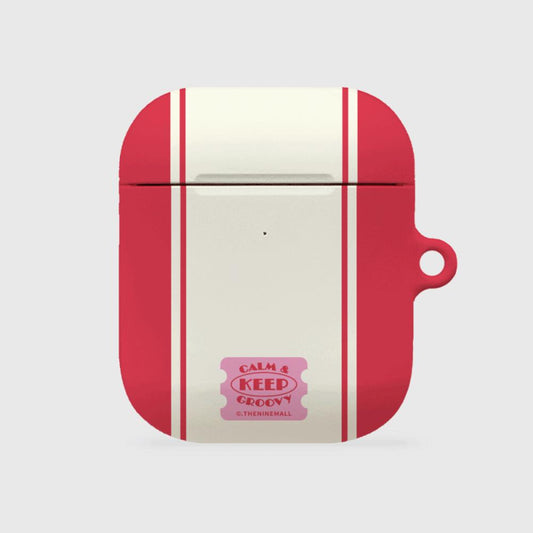|THENINEMALL| Vintage Stripe Label AirPods Hard Case