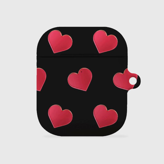 |THENINEMALL| Red Heart Pattern AirPods Hard Case