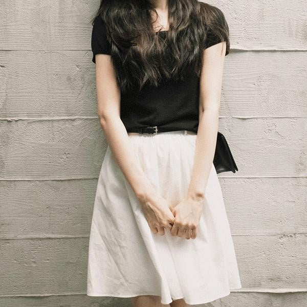 |SLOWAND||Belt set| #SLOWMADE. Black And White Pure Skirt (1 Color)