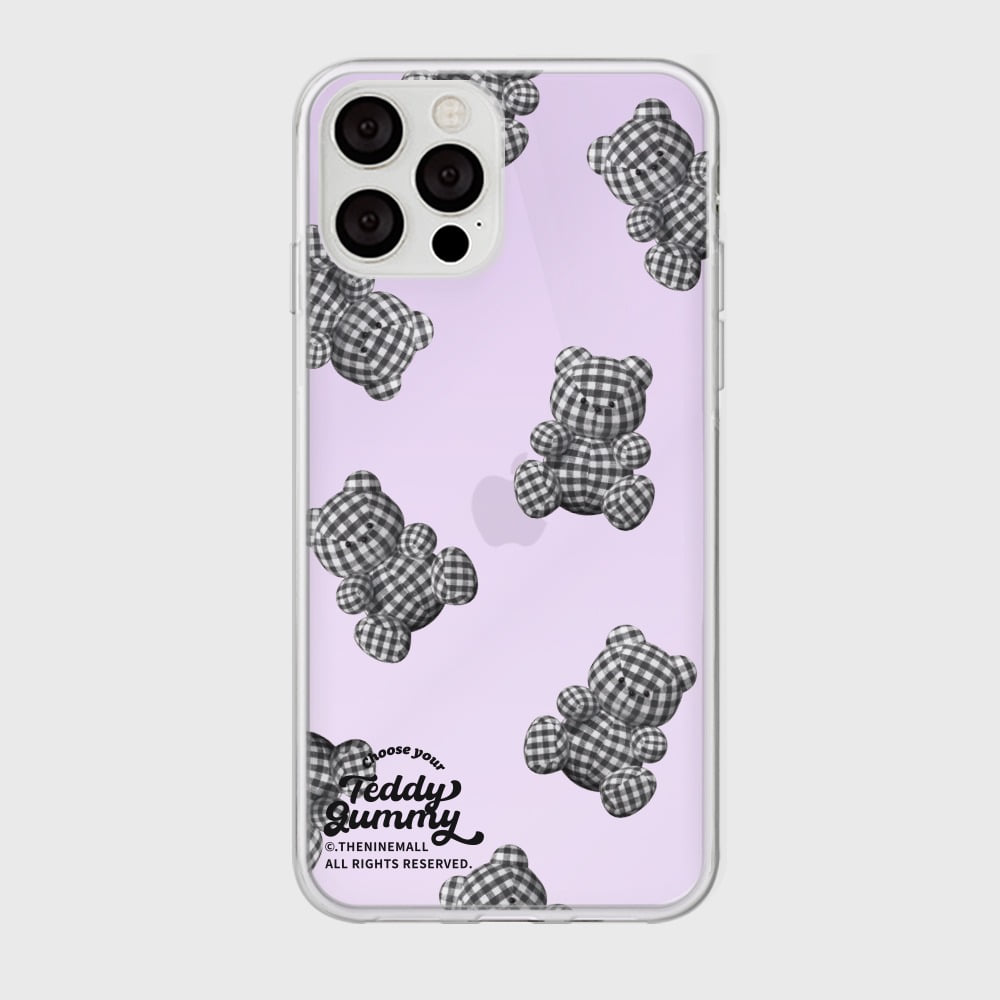 |THENINEMALL| Pattern Gingham Gummy Mirror Phone Case