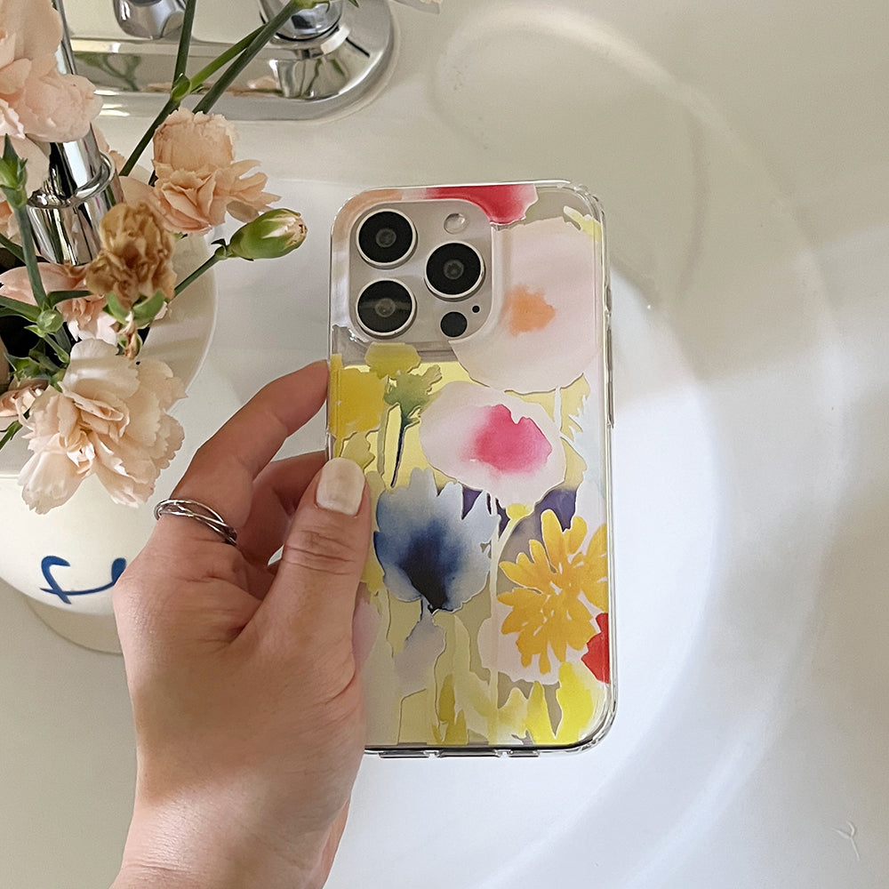 |Mademoment| Iris Garden Design Glossy Mirror Phone