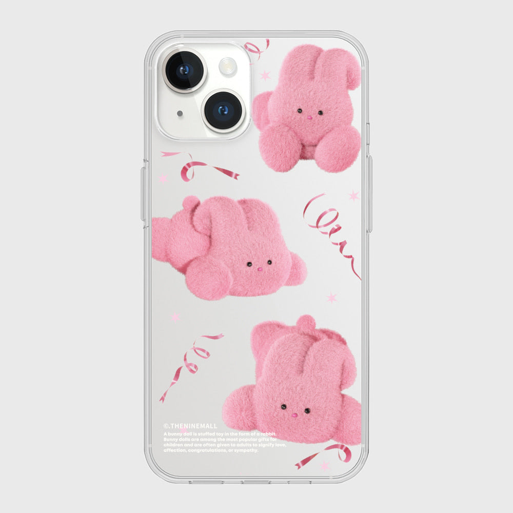 |THENINEMALL| Pink Ribbon Windy Clear Phone Case (3 types)