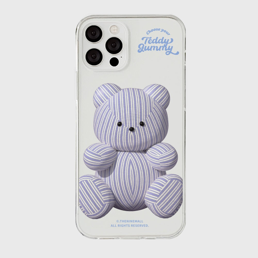 |THENINEMALL| Stripy Gummy Clear Phone Case (3 types)