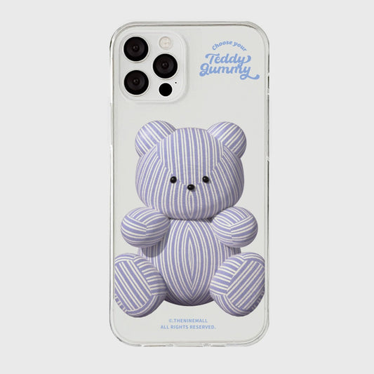 |THENINEMALL| Stripy Gummy Clear Phone Case (3 types)