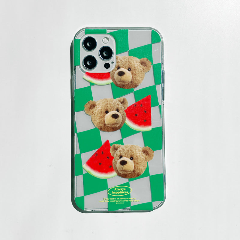 |MOMO CASE| 482 Check테드 (그린) Jelly Case