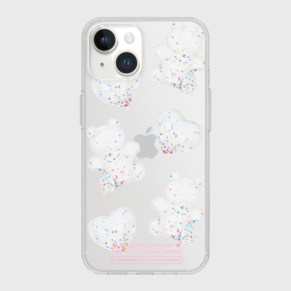 |THENINEMALL| White Gummy Balloon Clear Phone Case (3 types)