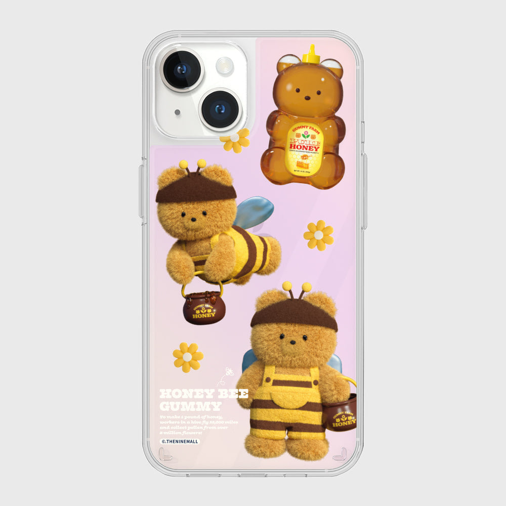 |THENINEMALL| Pattern Honey Bee Gummy Mirror Phone Case