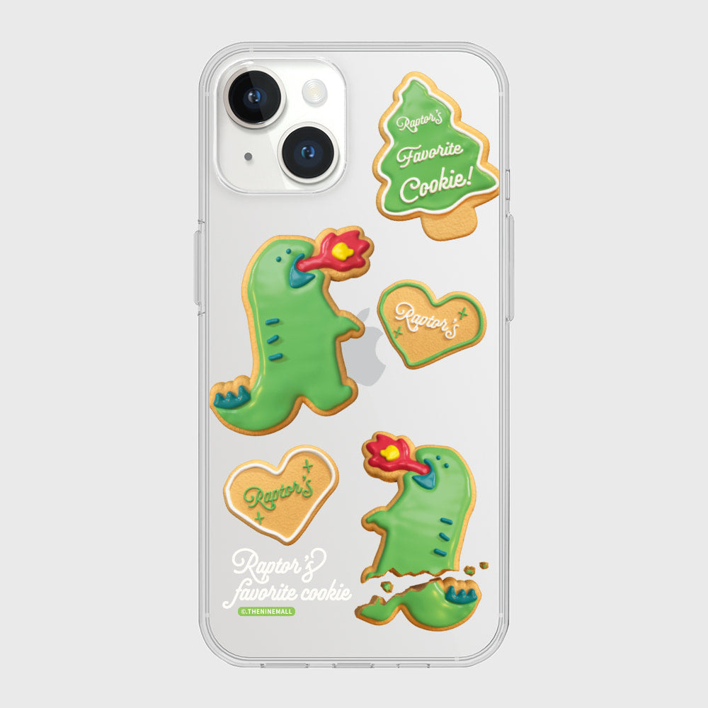 |THENINEMALL| Raptor Cookie Pattern Clear Phone Case (4 types)