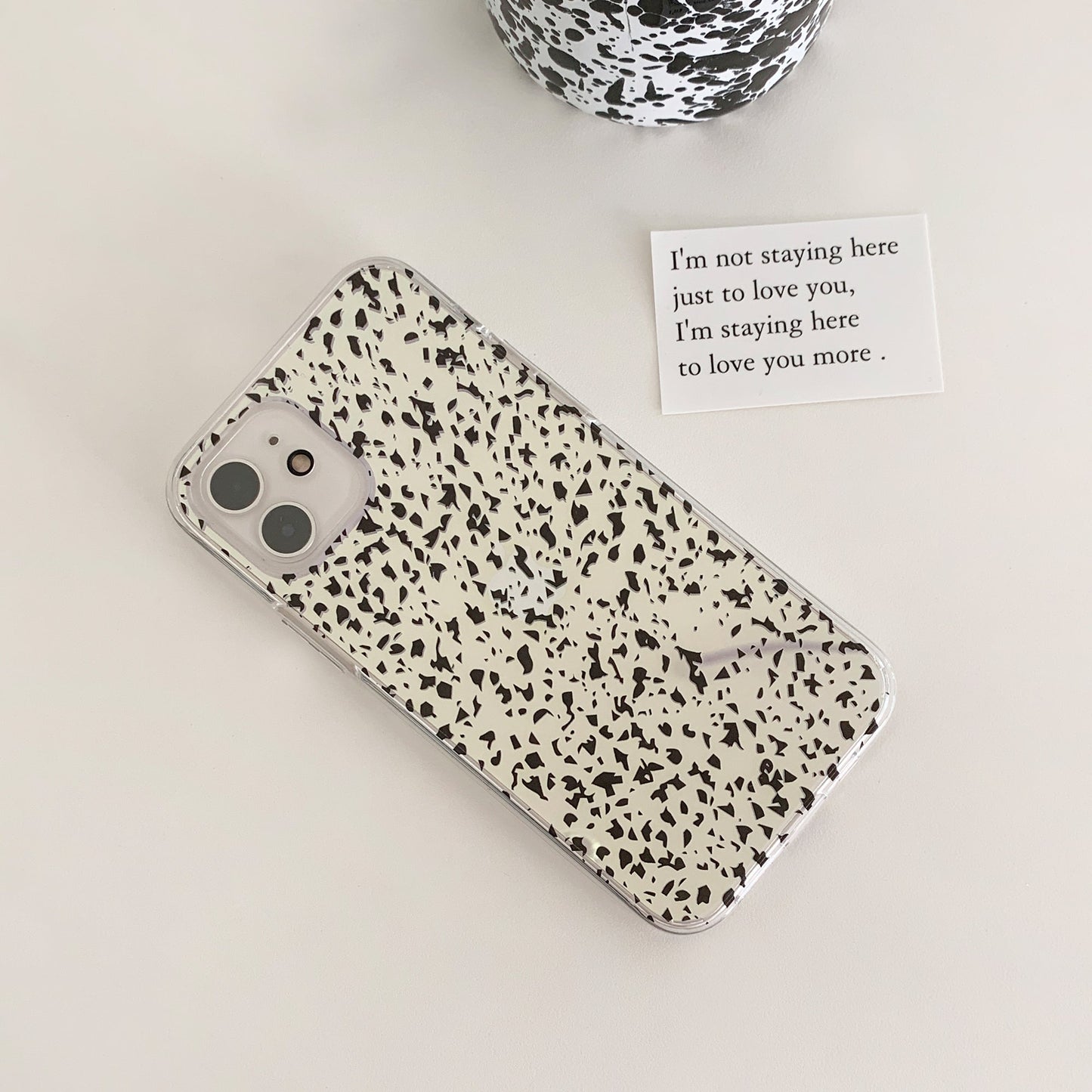 |Mademoment| Sand Pattern Design Glossy Mirror Phone