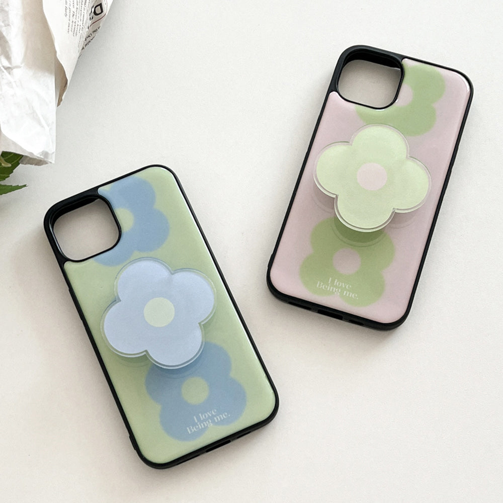 |Mademoment| Flower Drops Gradation Design Bumper Phone Case