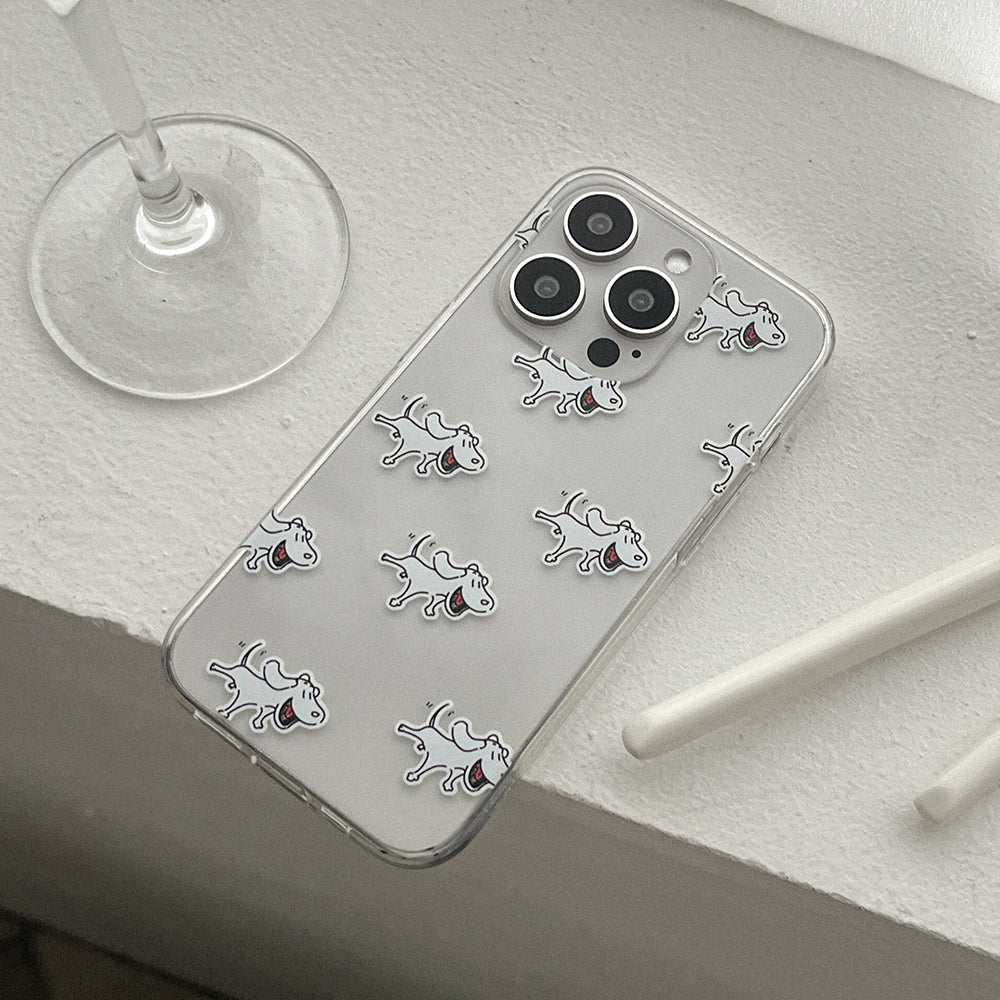 |Mademoment| Another Dog Pattern Design Clear Phone Case (3 Types)