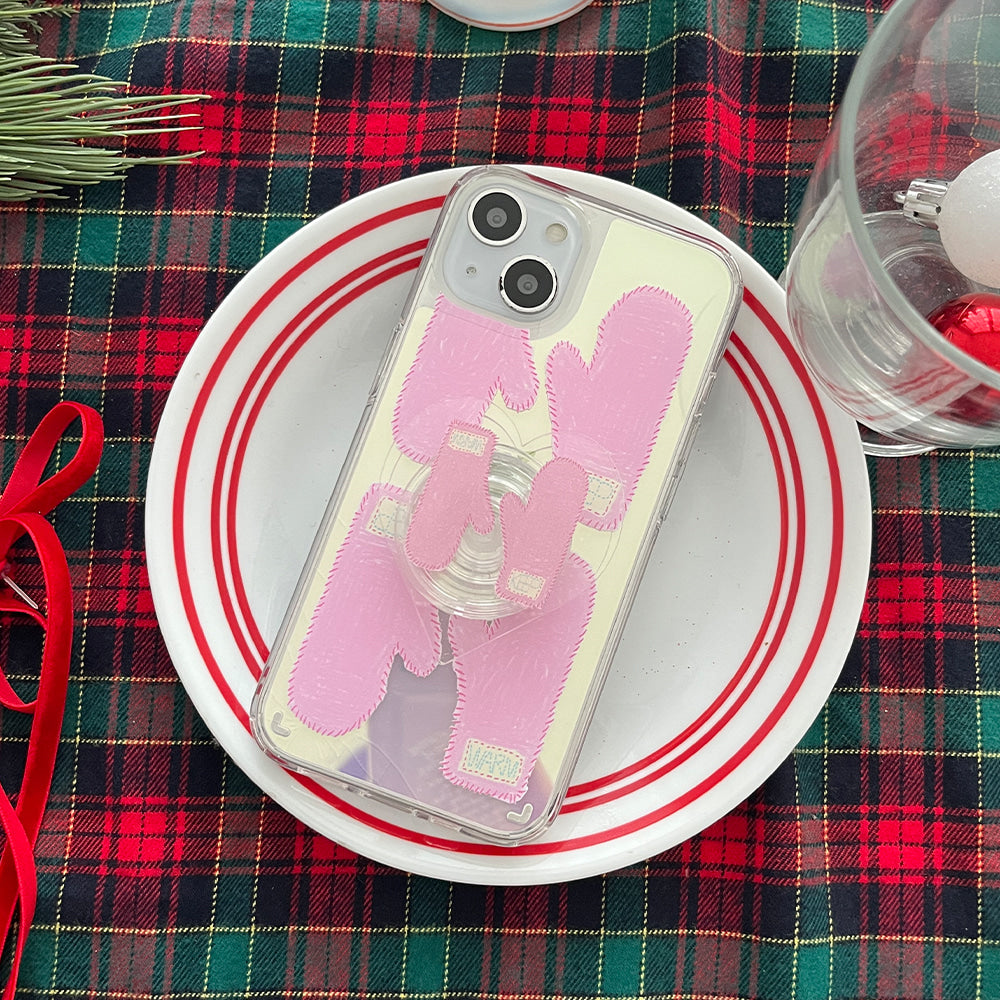 |Mademoment| Keep Warm Mittens Design Glossy Mirror Phone