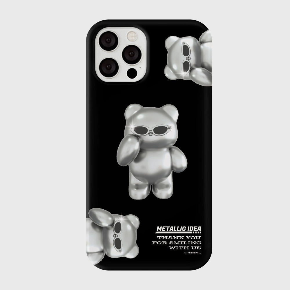 |THENINEMALL| 패턴 실버 구미 Hard Phone Case (3 types)