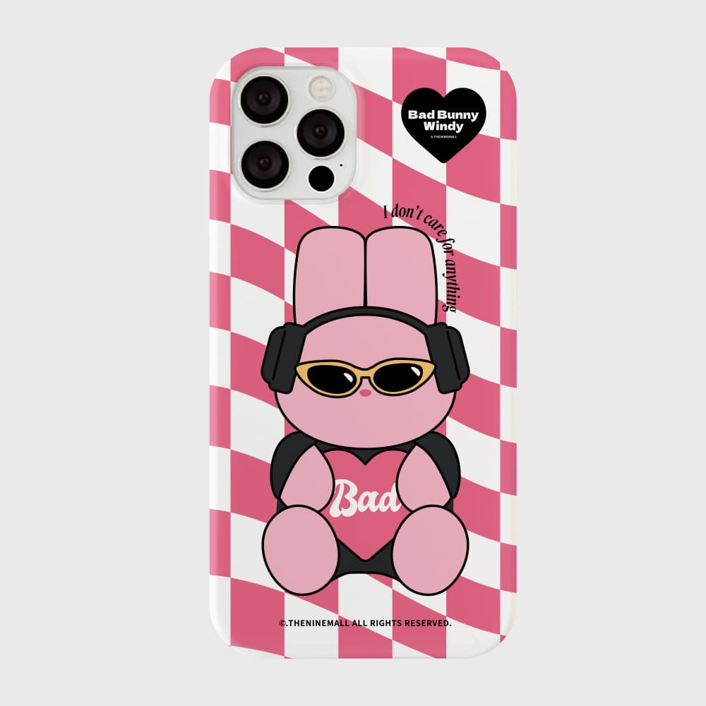 |THENINEMALL| Pink Checkerboard Bad Windy Hard Phone Case (2 types)