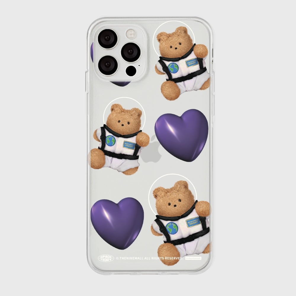 |THENINEMALL| 패턴 하트 스페이스 Clear Phone Case (3 types)