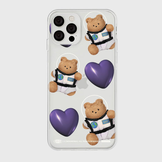 |THENINEMALL| 패턴 하트 스페이스 Clear Phone Case (3 types)