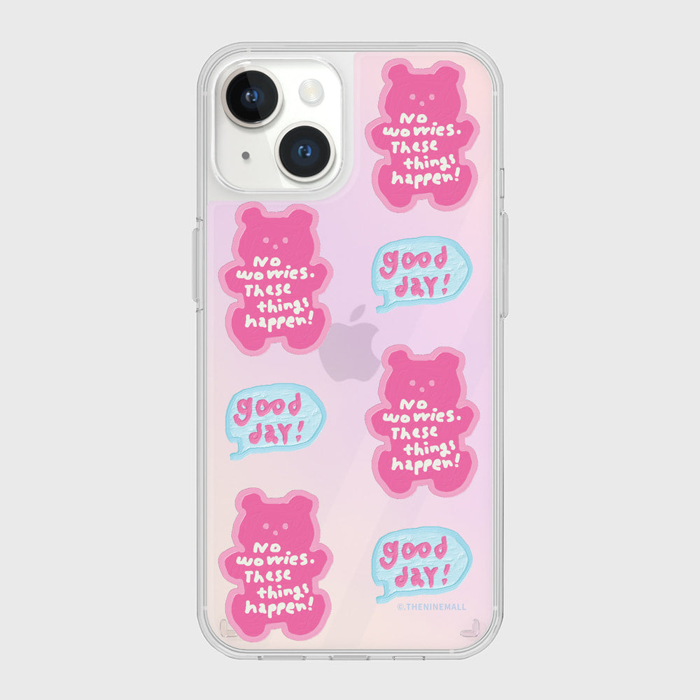 |THENINEMALL| Pattern Good Day Bear Mirror Phone Case