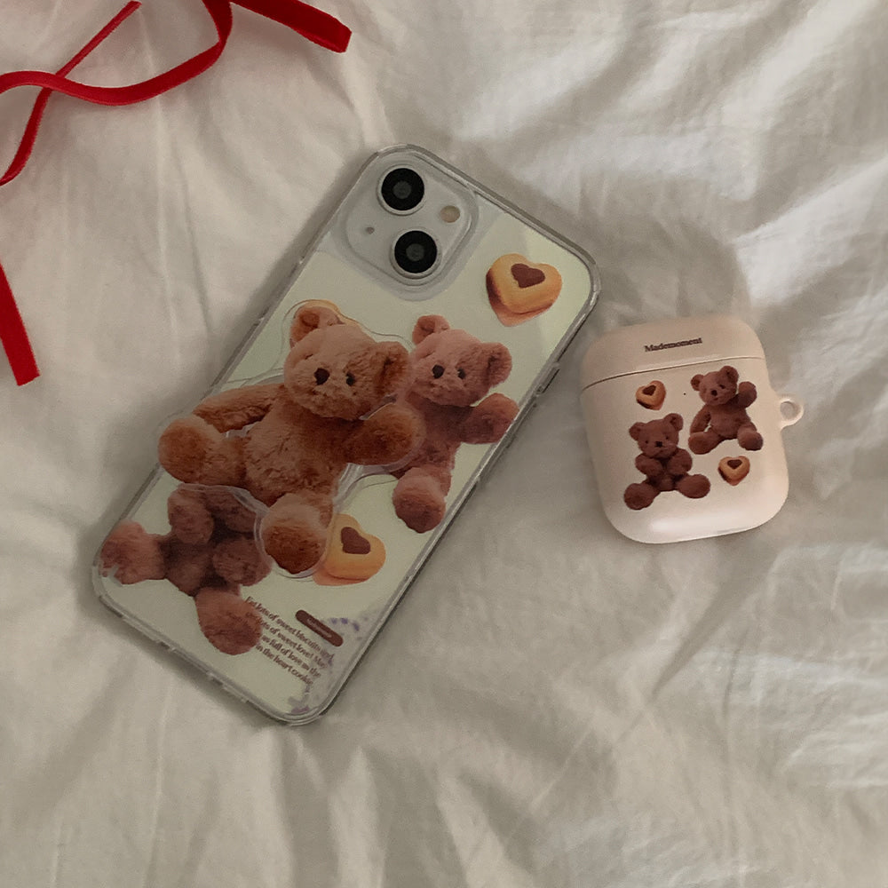 |Mademoment| Pattern Sweet Some Teddy Design Glossy Mirror Phone