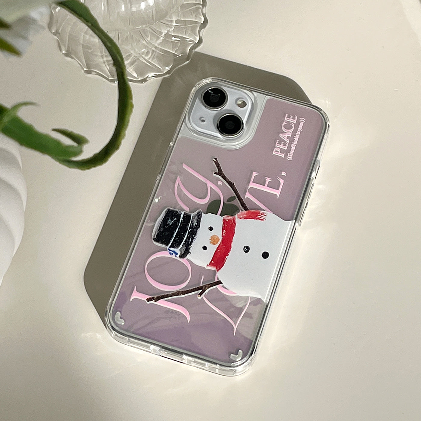 |Mademoment| Big Snowman Design Glossy Mirror Phone Case