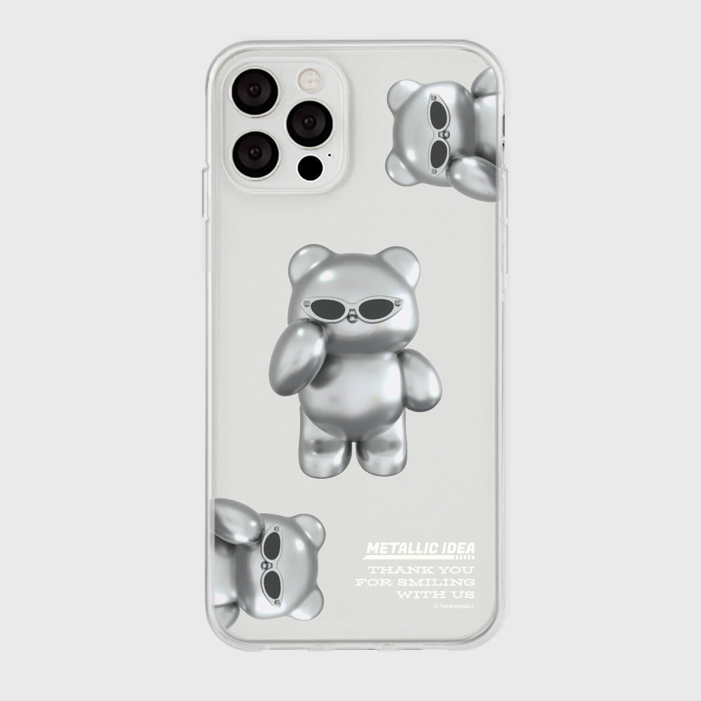|THENINEMALL| 패턴 실버 구미 Clear Phone Case (3 types)