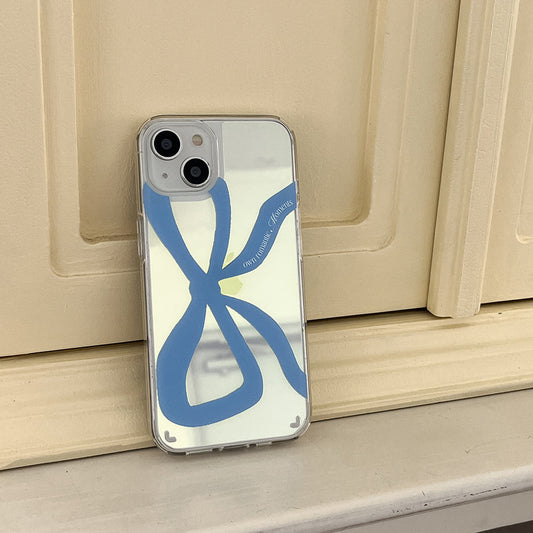 |Mademoment| Own Romantic Ribbon Design Glossy Mirror Phone Case