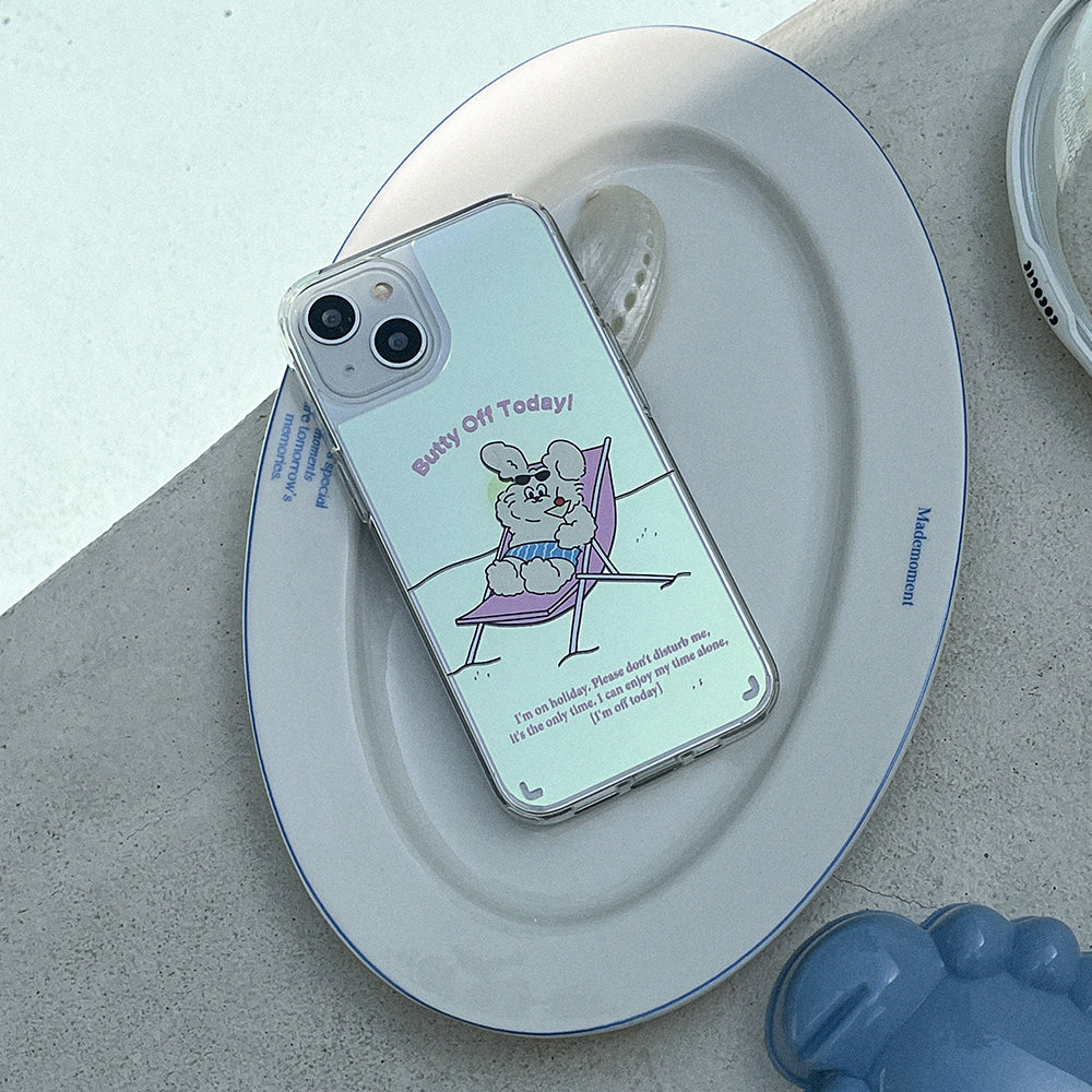 |Mademoment| Off Today Butty Design Glossy Mirror Phone Case