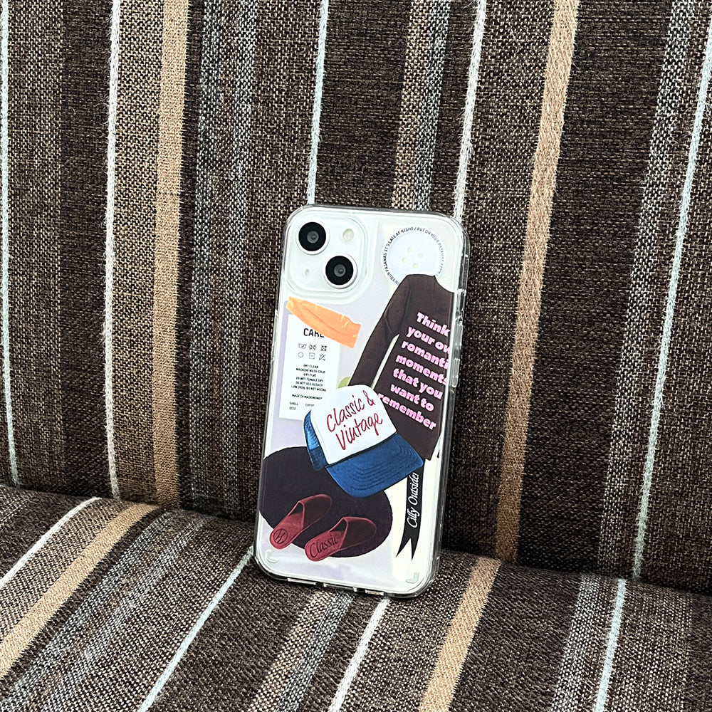 |Mademoment| Chilly Outside Sticker Design Glossy Mirror Phone Case