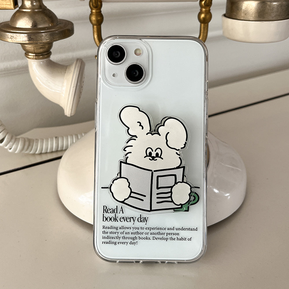|Mademoment| Reading Butty Design Clear Phone Case (4 Types)