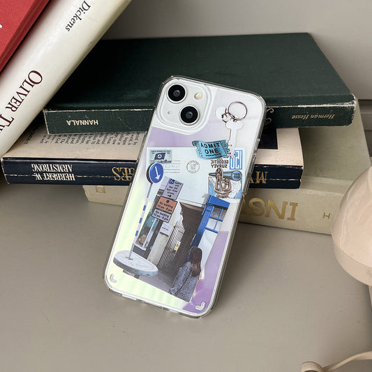 |Mademoment| Old Stickers Scrap Design Glossy Mirror Phone Case