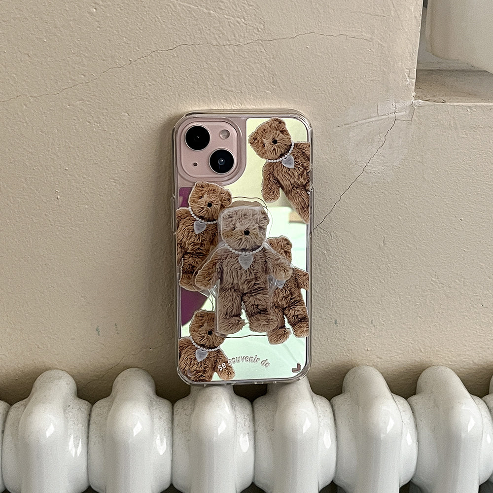 |Mademoment| Pattern Teddy Souvenir Pendant Design Glossy Mirror Phone Case