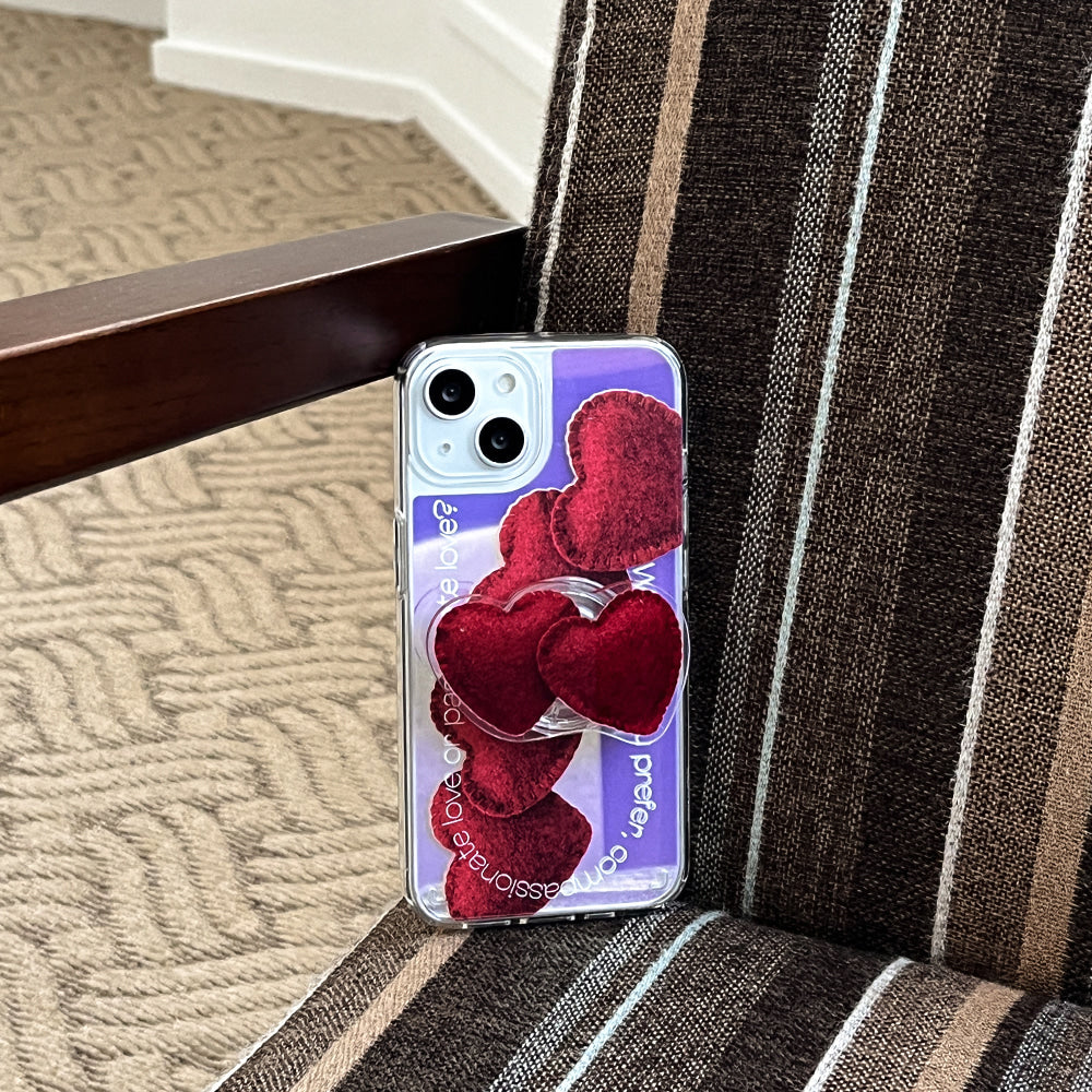 |Mademoment| Twofold Love Lettering Design Glossy Mirror Phone Case