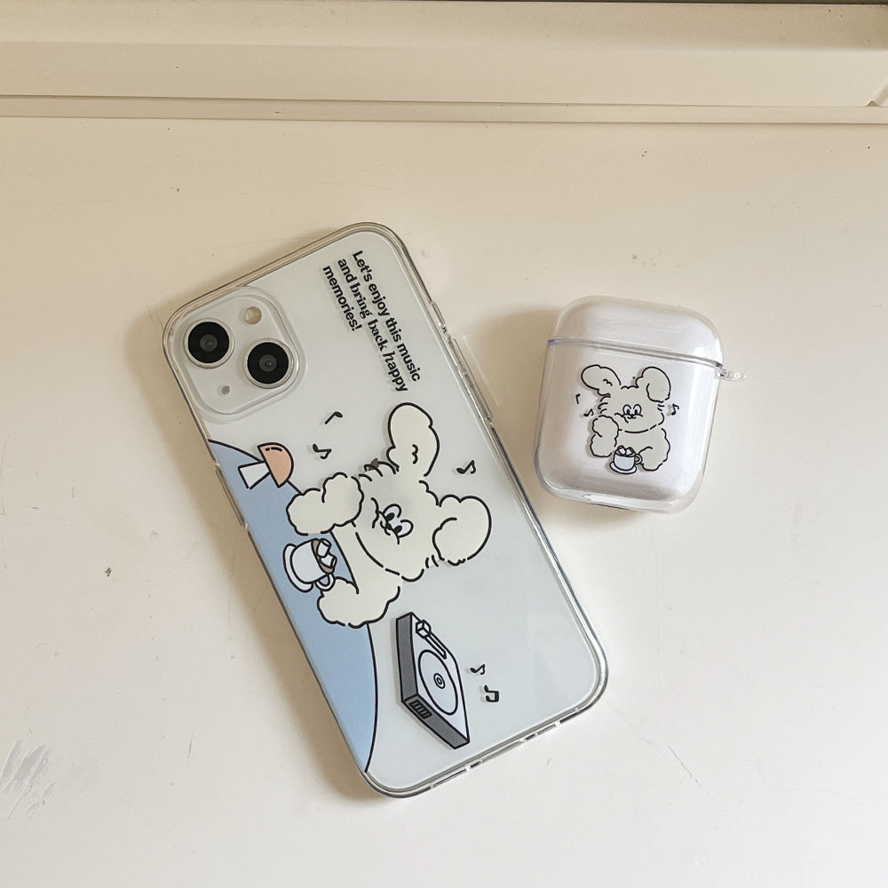 |Mademoment| Enjoy Music Butty Design Clear Phone Case (3 Types)
