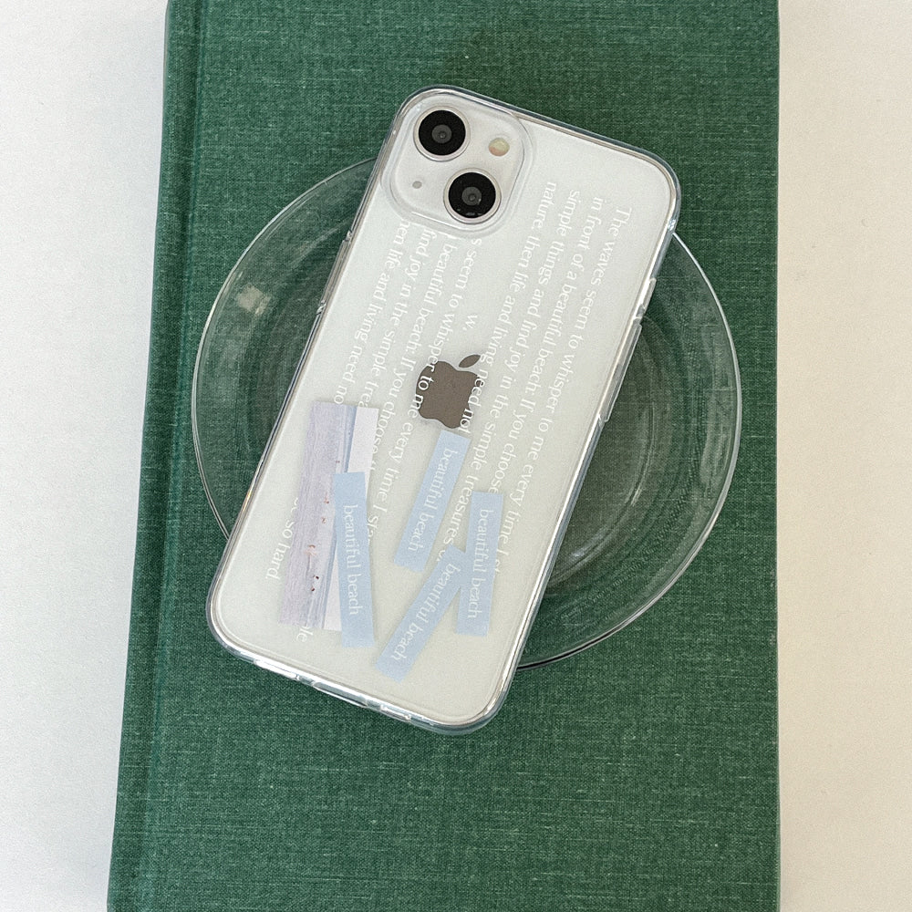 |Mademoment| Whisper Wave Design Clear Phone Case (3 Types)