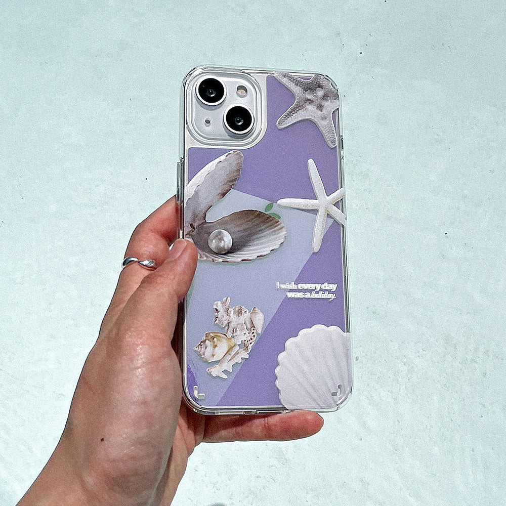 |Mademoment| Vintage Shell Design Glossy Mirror Phone Case