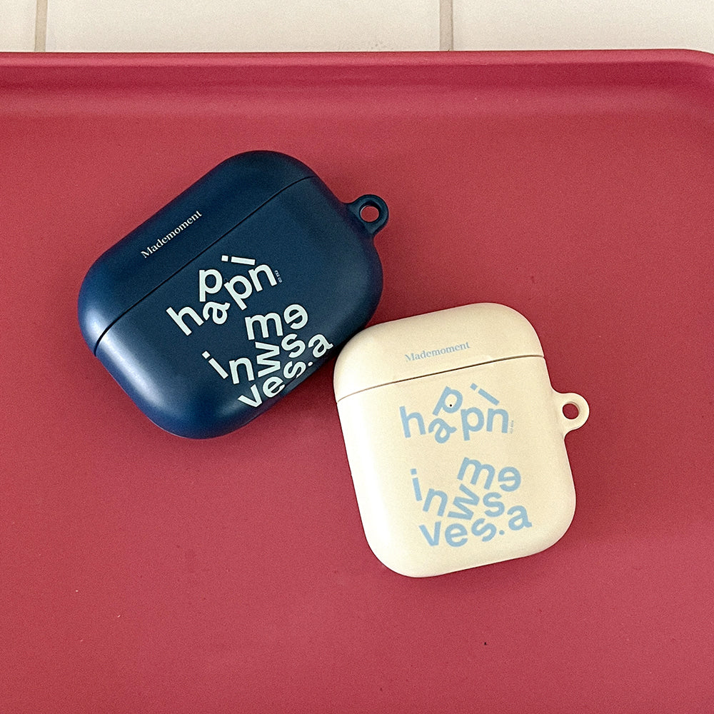 |Mademoment| Wave Of Happiness Lettering Design AirPods Case