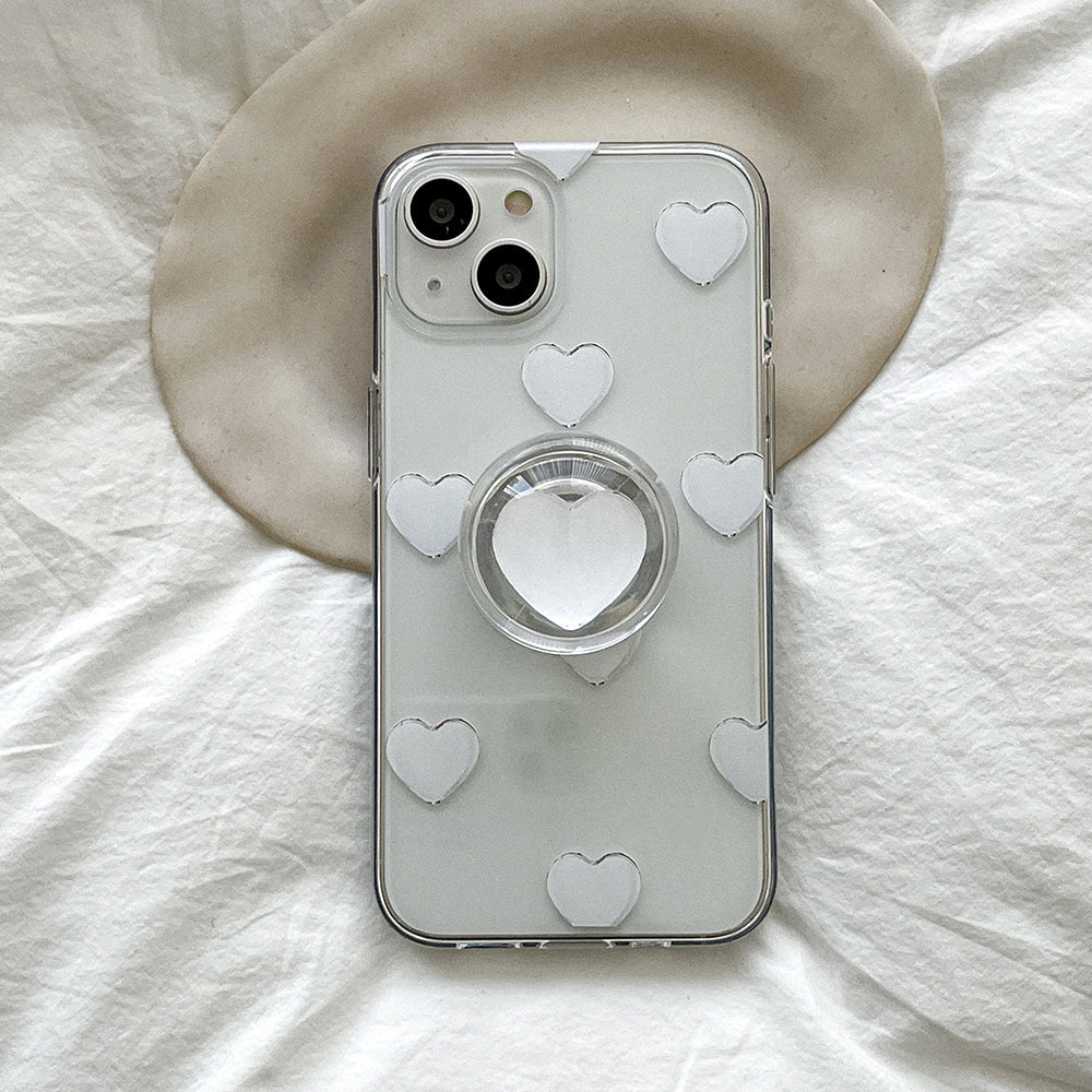 |Mademoment| Pure Love Pattern Design Clear Phone Case (3 Types)