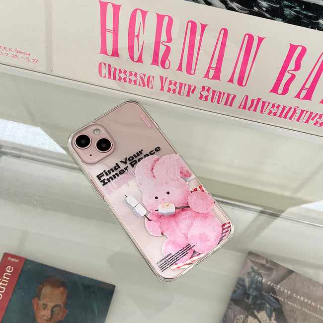 |THENINEMALL| Pink Camping Windy Clear Phone Case (3 types)