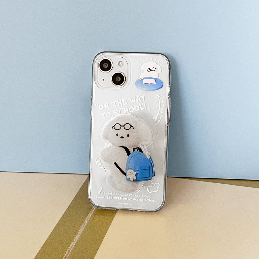 |THENINEMALL| Student Puppy Clear Phone Case (3 types)