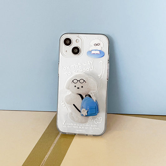 |THENINEMALL| Student Puppy Clear Phone Case (3 types)