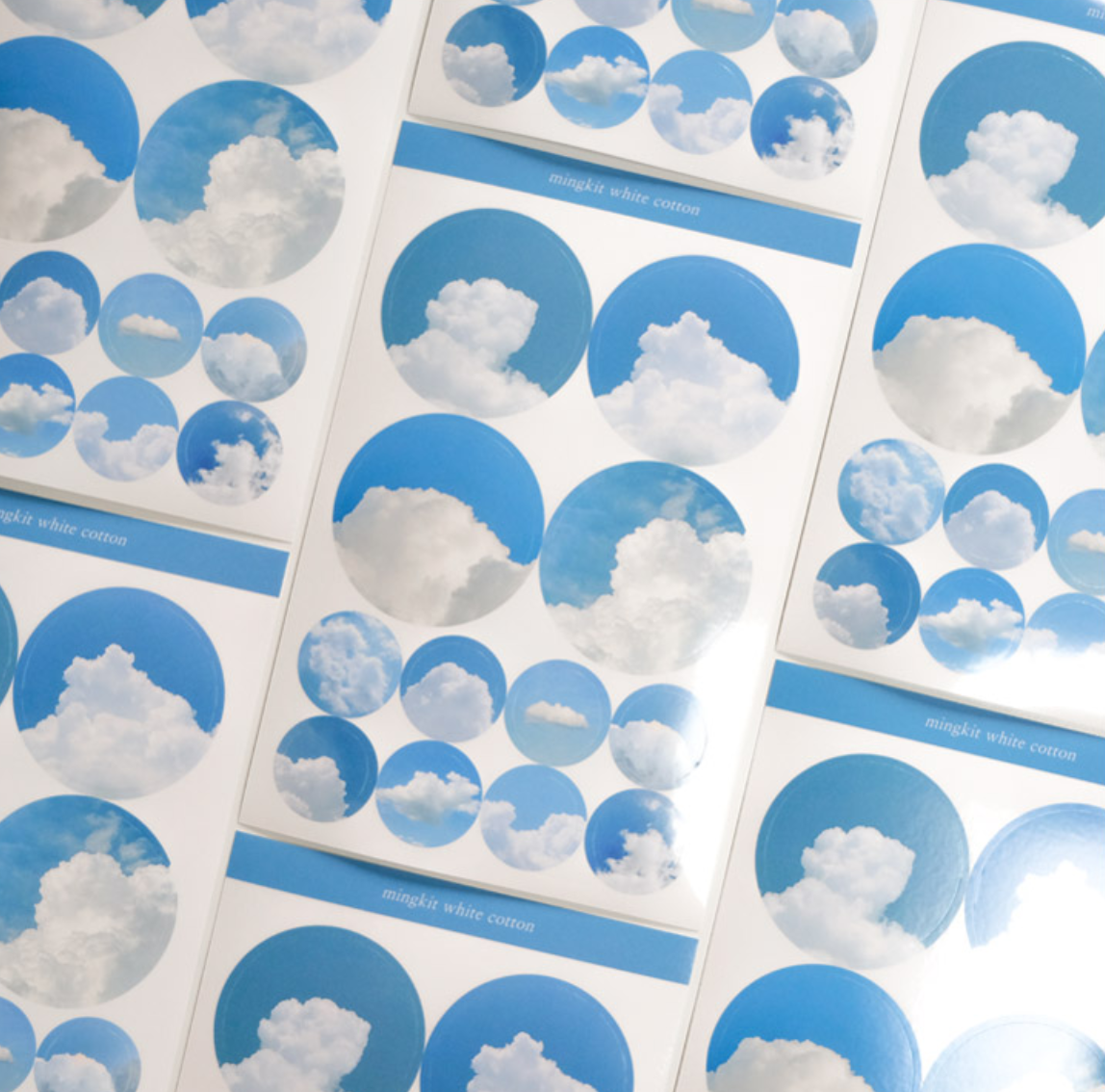 |mingkit| Cloud Circle Transparent Sticker (3ea)