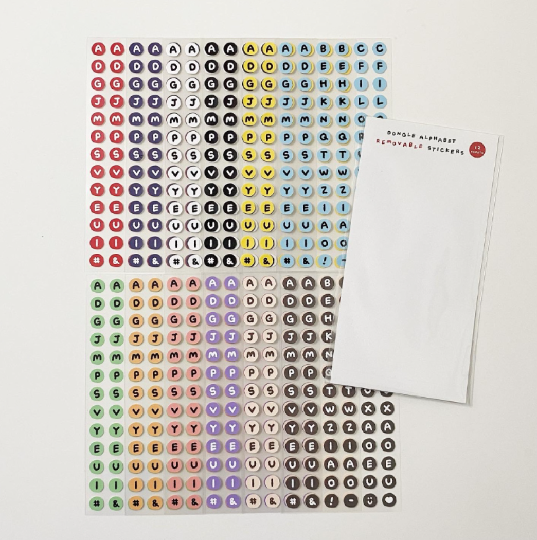 |TETEUM| DONGLE ALPHABET & NUMBER STICKERS