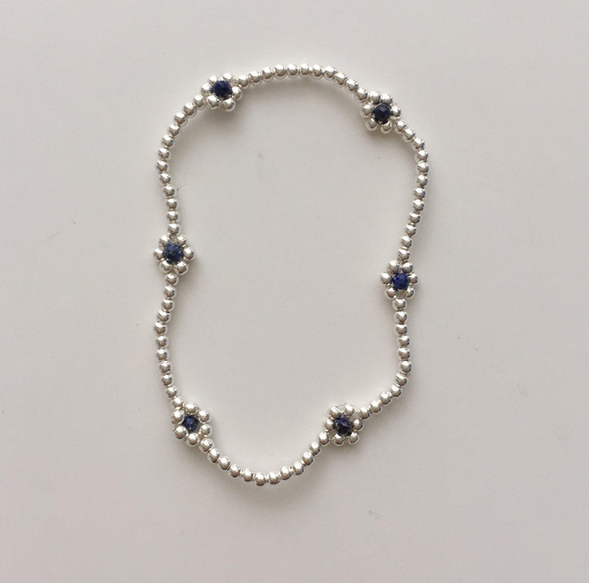 |moat| Navy Flower Bending Bracelet (silver925)