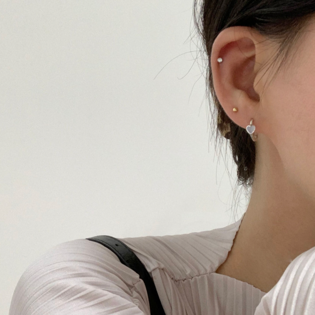 |DUNGEUREON| Peach Heart One-touch Earrings