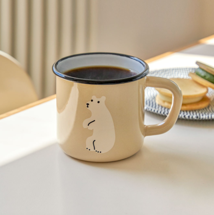 |WARMGREYTAIL| HUGGY BEAR BEIGE MUG CUP 350ml